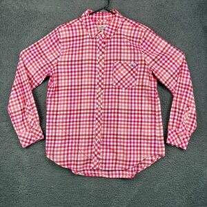 Vineyard Vines Women's Pink Red White Gingham Plaid Button Down Shirt Size 10